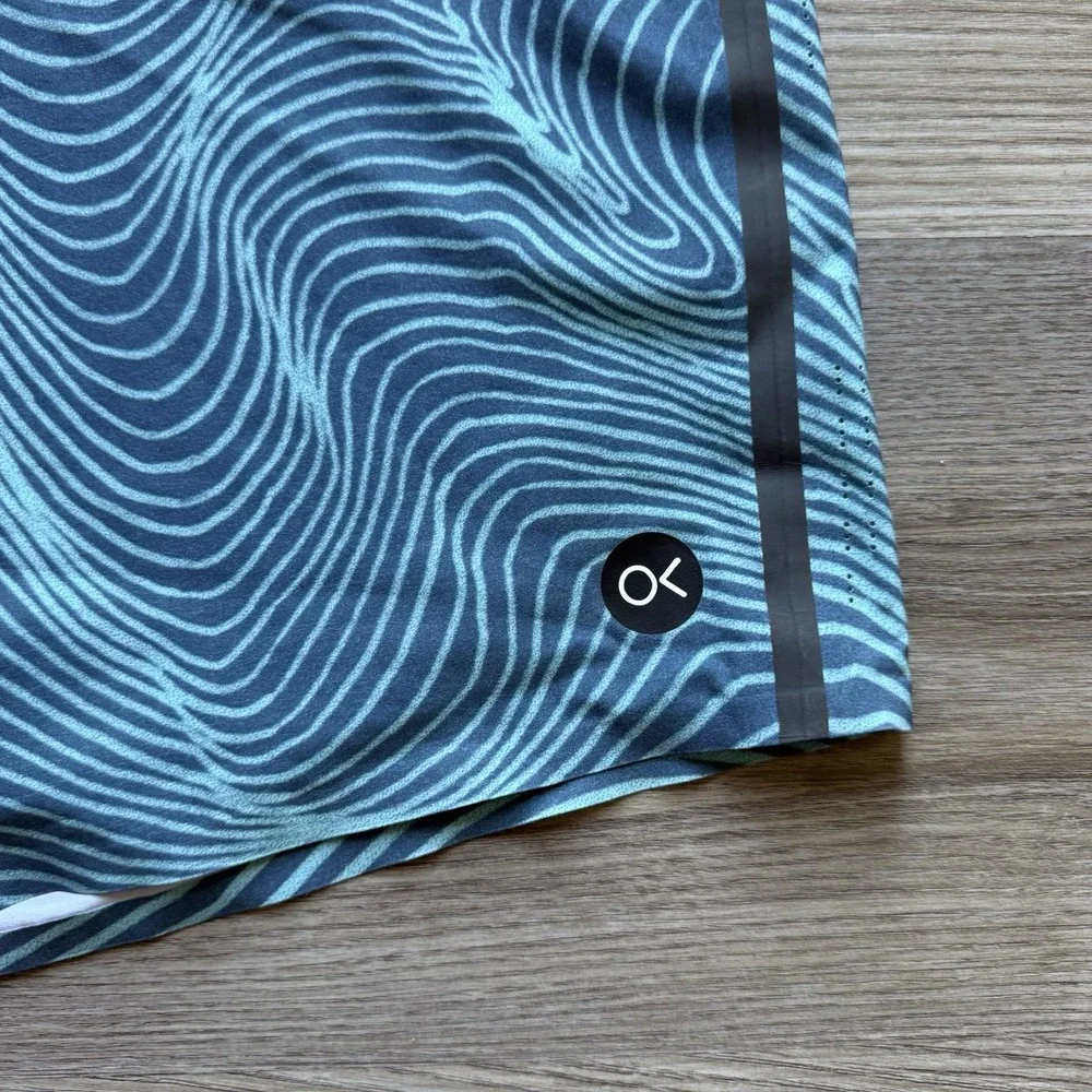 Outerknown Apex Board Shorts Mens 32 Blue‎ Wave Print Swim Trunks 9